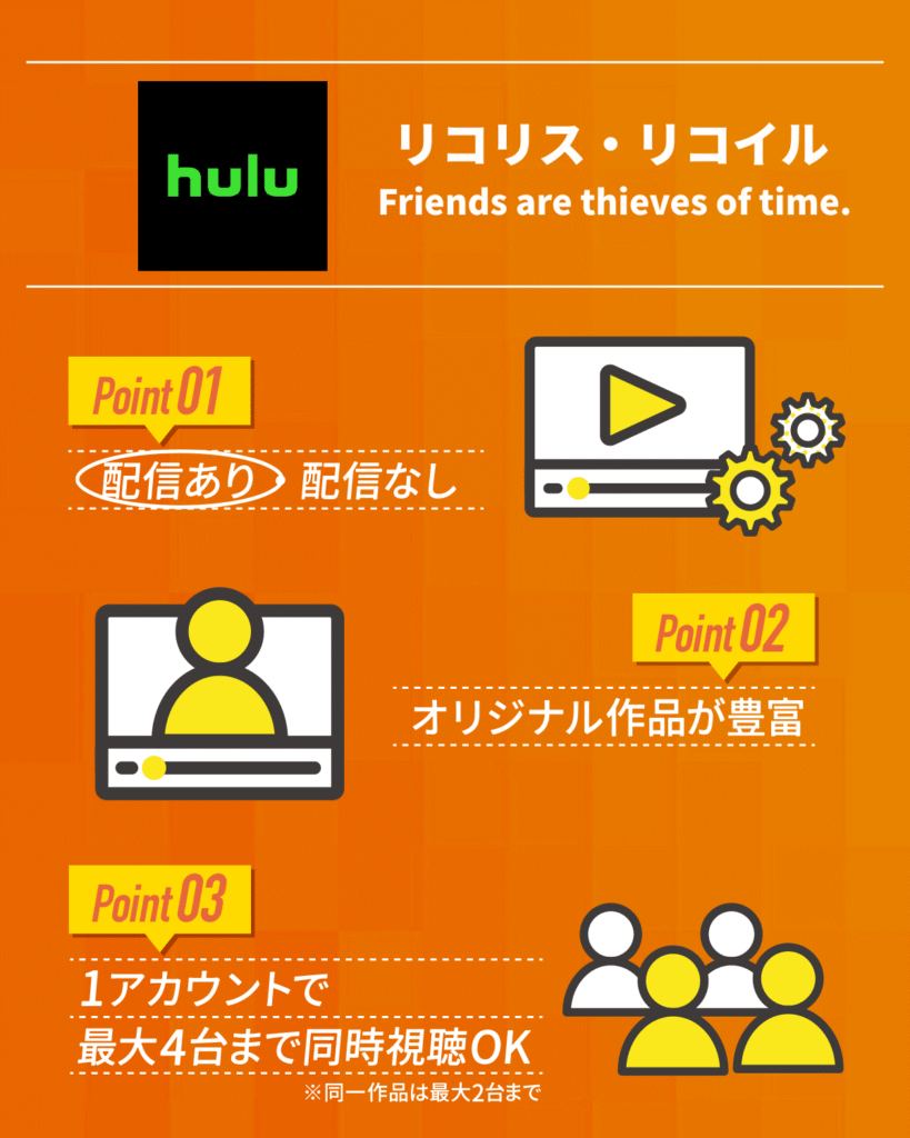 『リコリス・リコイル Friends are thieves of time.』はHuluで配信中!